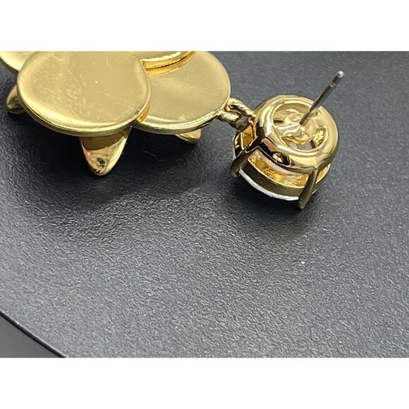 Kate Spade Cream Window Seat Floral Bouquet Rhinestone Pearl Dangle Drop Earring - Picture 10 of 11